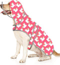 HDE Dog Raincoat with Clear Hood Rain Jacket Poncho for Small Medium Large Dogs Unicorn Ducks Pink - XL