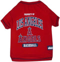 MLB LA Angels Dog T-Shirt, Large. - Licensed Shirt for Pets Team Colored with Team Logos. - Premium Stretchable Materials for The Comfort of Your Dog & cat.