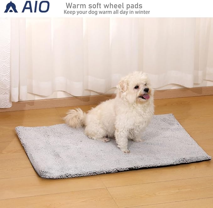heated cat bed SelfSelf Heating Cat Dog Mat Advanced Extra Warm Thermal Pet Pad for Indoor Outdoor Pets with Removable Cover Non-Slip Bottom Washable Non Electric Warming Cat Bed Gray 19.68*27.56 inch