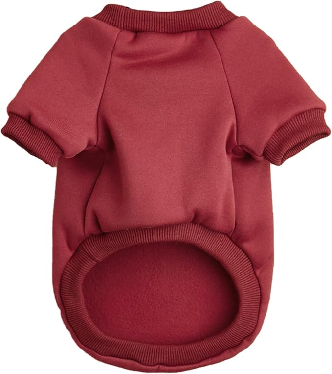 Puppy Sweater for Small Dogs Clothes Warm Winter Cat Clothe Pet Sweatshirt Knitwear Doggie Kitten Clothing, Wine, XX-Small