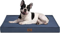 Outdoor Waterproof Dog Bed, Orthopedic Dog Bed for Medium Dogs 30x20 Inch, Egg Crate Foam Pet Bed with Washable Removable Oxford Cooling Cover, Navy