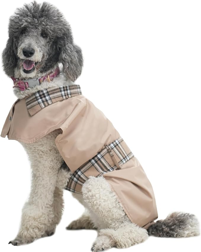 MAMORE Dog Jacket Waterproof Outdoor Vest for Smal Medium Large Dogs, Windproof Adjustable Breathable Lightweight Fashion Casual Dog Clothes (Khaki, X-Small)