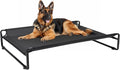 Veehoo Original Outdoor Elevated Dog Bed, Cooling Raised Dog Cot for Large Dogs, Portable Standing Pet Hammock Platform with Washable Breathable Mesh, No-Slip Feet, X-Large, Black, CWC2201