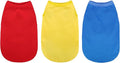 Upgrade Your Pup's Wardrobe: 3-Pack Sleeveless Cotton Dog Shirts for Small and Medium Dogs. Keep Your Pet Cool and Stylish with Colorful Tank Tops Red Yellow and Blue XXL