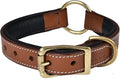 | Genuine Leather Adventure Dog Collar | Full Grain, Heavy Duty | With inner Cushioned padding | Best for Medium, Large & XL Dog (Medium (Fit Neck Size 14.5"-18.5"), Brown With Center O Ring)