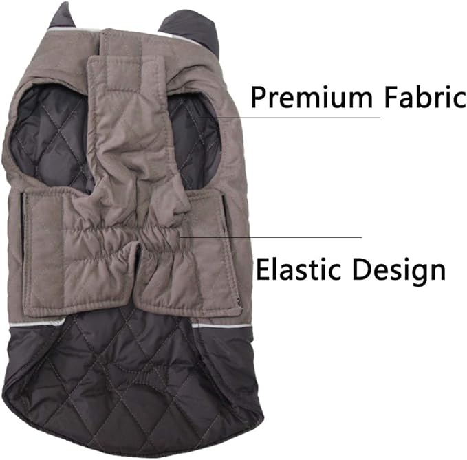 Reversible Dog Coats for Small Dogs Waterproof Warm Dog Jacket for Cold Winter,Grey M