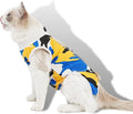 Cat Surgical Recovery Suit, Abdominal Wounds Cone E-Collar Alternative Anti-Licking Or Skin Diseases Pet Surgical Recovery Pajama Suit, Soft Fabric Onesies for Cats (S, Blue)