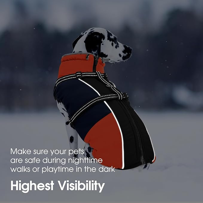 SUNFURA Small Dog Coat with Harness Built-in, Warm Dog Jacket with Zip, Reflective Winter Coat Pet Sweater Clothes for Small Dogs Schnauzer, Yorkshire Terrier, Shih Tzu, Blue S