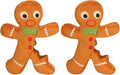 goDog Christmas Gingerbread Man Squeaky Plush Dog Toy, Chew Guard Technology - Brown, Small (Pack of 2)