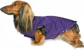 DJANGO Reversible Puffer Dog Coat – Warm Winter Dog Jacket & Water-Repellent Insulated Dog Coat w/Harness Hole, Windproof, Adjustable Fit for Small & Medium Dogs, Dachshunds – Violet Purple, Medium