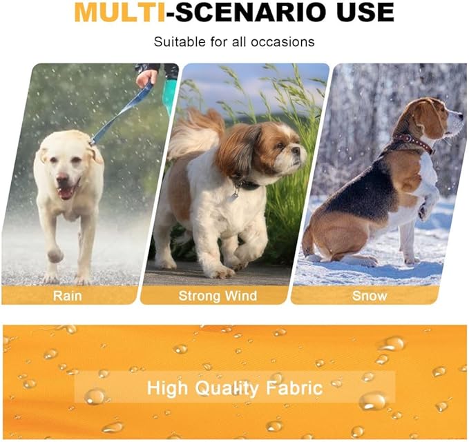 PINA Lightweight Waterproof Dog Rain Jacket with Hood - Full Wrap Design for Full Protection