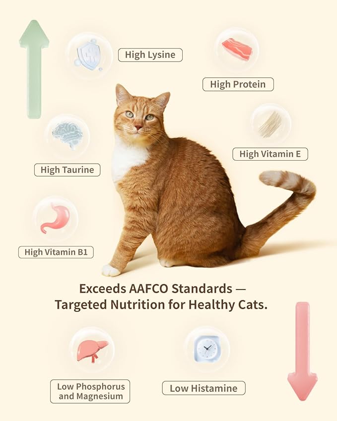 Freeze-Dried Cat Food, 97% Animal Origin Soft Dry Food for Cats Kitten, High Protein Healthy Freeze Dried Cats Raw Treat & Topper (Pork Recipe - 14 Ounce)