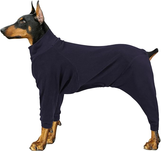 Fleece Dog Sweater for Small Medium Large Dog for Daily Run Walk Sleep Pet Winter Jacket & Windproof Clothes Coat 3XL Navy Blue