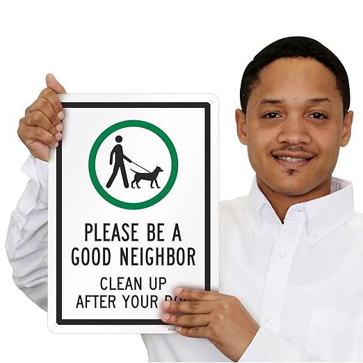 SmartSign 14 x 10 inch Laminated Rustproof Aluminum Neighbor Sign, USA-Made, 100+ Years of Sign Expertise