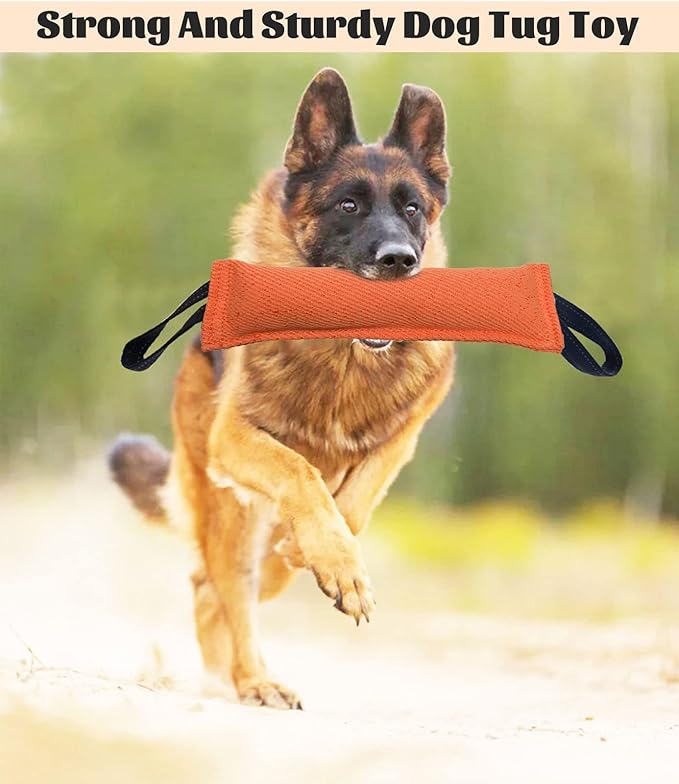 Clysrou Dog Tug Toy Dog Tough Jute Bite Pillow Lasting Training Equipment Puppy to Large Dogs Interactive Toy