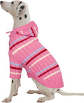 Kuoser Dog Sweater Large Size Dog, Thanksgiving Christmas Big Dogs Pullover Sweaters, Boy Girl Dogs Cable Knitwear Sweatshirt, Soft Thick Pet Winter Clothes for Cold Weather, Pink XXL