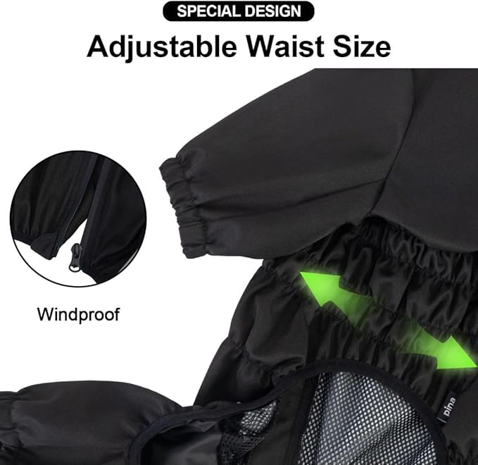 PINA Dog Raincoat & Jacket with Hood & Leash Hole, Lightweight Dog Poncho with Reflective Strap & Pocket for Wet Weather, Full Wrap Design for Full Protection