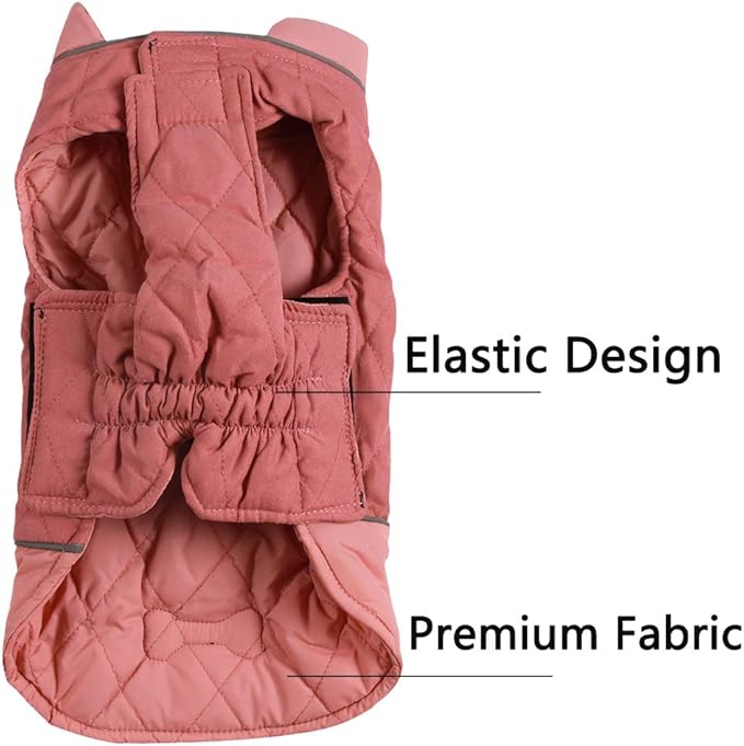 Reversible Dog Coats for Small Dogs Waterproof Warm Puppy Jacket for Cold Winter,Pink S