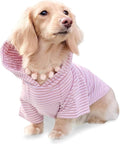 DJANGO Dog Hoodie – Warm, Lightweight, Soft & Stretchy Dog Sweater with Hood, Harness Hole & Elastic Waistband – Cozy Sweatshirt for Small Dogs up to 25 lbs, Dachshunds & Puppies – Blush Pink, Small