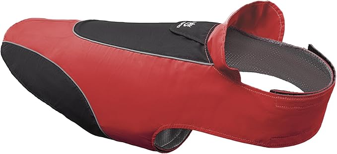 TSPRO Premium Dog Raincoat, Waterproof for Small & Medium Dogs, Reflective for Daily Walks/Outdoor Trips, Easy-Adjust Hook & Loop, Leash Hole (Red/Black, M)