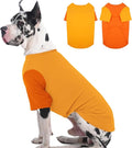 2 Pack Shirts for Large Dogs 4XL - Lightweight Breathable Dog Clothes, Prevent Overheating Summer Cool Tees for Doberman, Alaskan Malamute, Travel, Hiking, Beach, Lounge Wear, Sleep, Orange