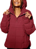 Womens Oversized Hooded Puffer Jacket Fall Winter Warm Quilted LightWeight Jacket Casual Fashion Solid Color Coat