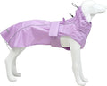 Adjustable Waterproof Dog Raincoat for Dogs,Lightweight Pet Rain Jacket Puppy Clothes with Reflective Strip for Small Medium Large Dogs (Light Purple, Small)