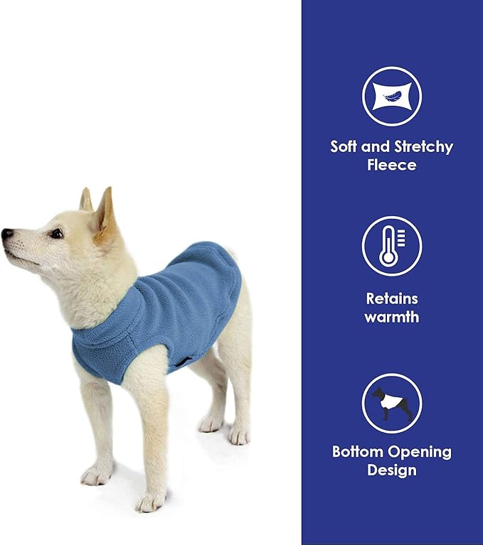 Gooby Boys X-Small Length (7 Inch) Stretch Fleece, Steel Blue, X-Small Length 7 US