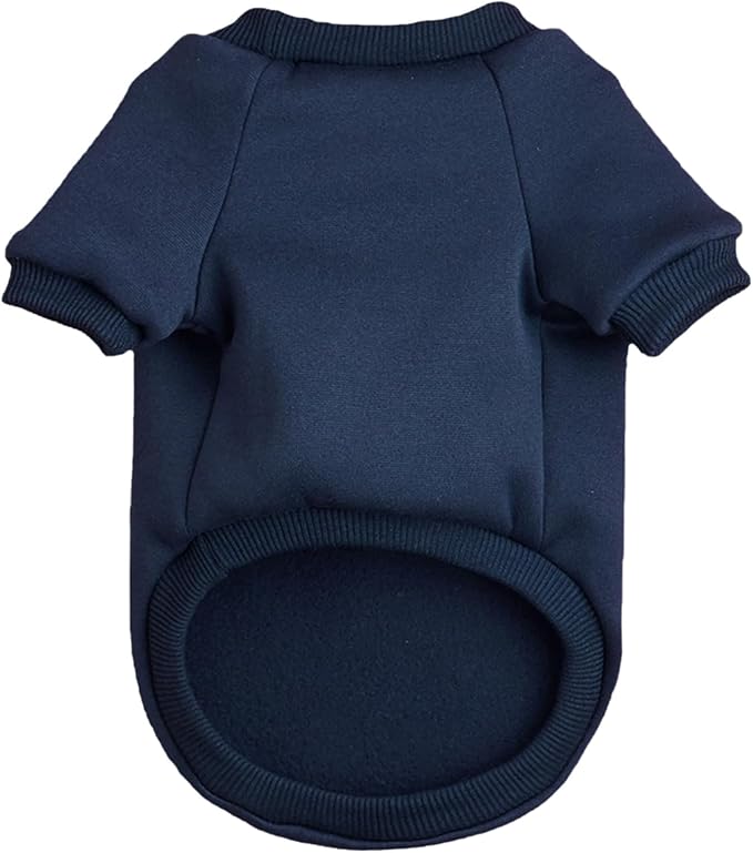 Puppy Sweater for Small Dogs Clothes Warm Winter Cat Clothe Pet Sweatshirt Knitwear Doggie Kitten Clothing (Medium, Navy)