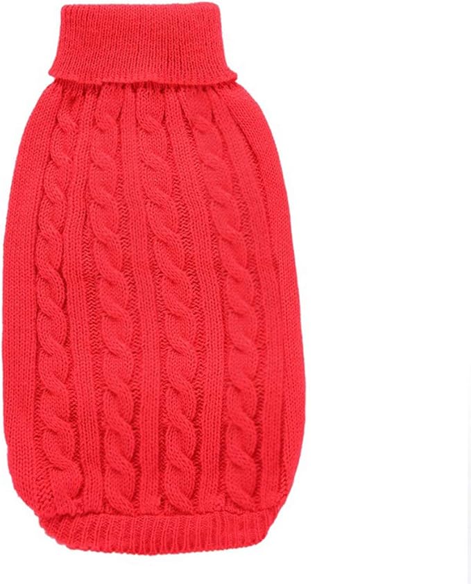 Classic Turtleneck Pet Sweater - Warm Dog & Cat Coat for Small, Medium & Large Dogs - Cute Winter Christmas Sweaters for Girls & Boys