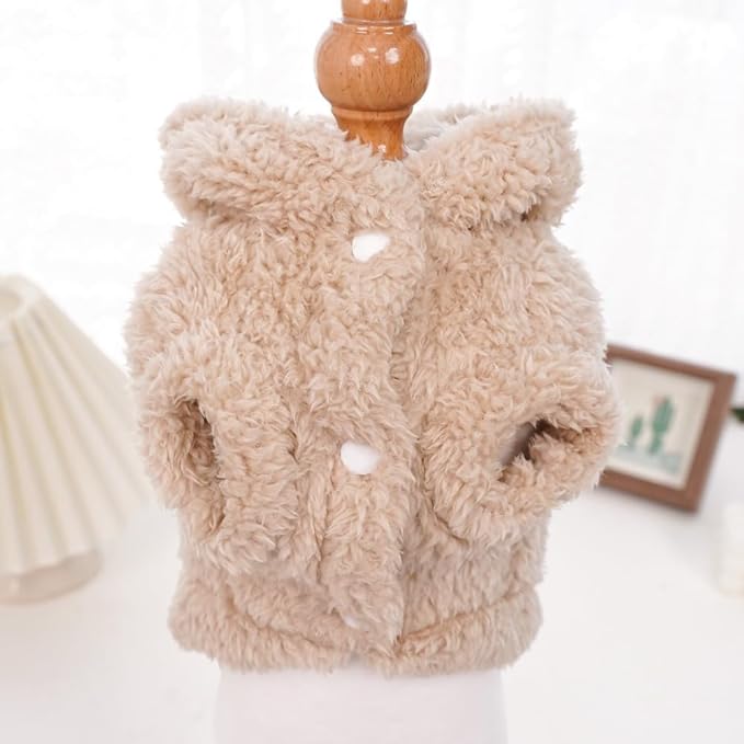 Cat Bunny Ears Costume Cute Dog Kitten Hoodies Sweater Rabbit Ears Puppy Pet Apparel (X-Large,Beige)
