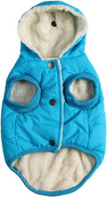 Fleece Lining Extra Warm Dog Hoodie in Winter for Medium Dogs Jacket Pet Coats with Hooded,Light Blue L