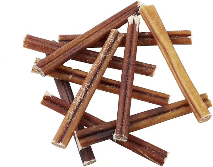 Wild Wolf 6-inch Angus Bully Sticks (8 Ounces) Healthy, All-Natural, Long-Lasting Dog Chew Bones - Low Odor - Mixed Thickness - Lab-Tested, Hand-Inspected and Packed with Love in The USA