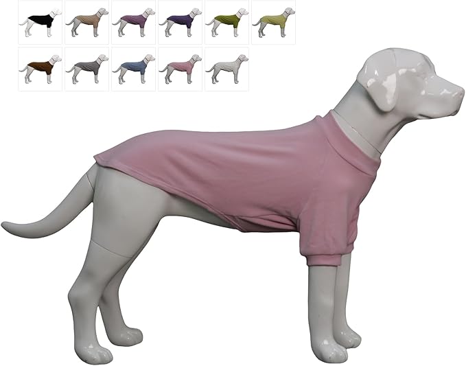 Lovelonglong Ribbed Dog T-Shirt Cotton Knitted Dog Sweaters for All Season Pet T-Shirts for Large Medium Small Dogs Light Pink L