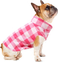 Kama Bridal Dog Spring Autumn Winter Coat - Pink & White Plaid Fleece Vest for Cats & Small/Medium Dogs
