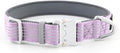 Plutus Pet Reflective Dog Collar with Aviation Aluminum Buckle, Neoprene Padded for Comfort, Lightweight, Heavy Duty Nylon Collar for Puppy Small Medium Large Dogs (Lilac Purple, L)