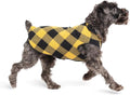 Goldpaw Stretchy Fleece Jacket for Small Dogs - Super Soft, Warm Dog Sweater - Pet Sweater Vest for Fall and Winter - Canine Clothes Made in The USA - Machine Washable - Gold Buffalo Check - Size 24