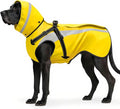 Mosucoirl Dog Raincoat Waterproof Raincoats for Dog Reflective Dogs Rain Jackets with Hood Hoodie Pet Rain Poncho Coat for Small Medium Large Dogs Puppies S-XXL (Yellow, L)