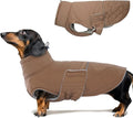 BRKURLEG Dog Winter Coat, Warm Dog Jackets for Small and Medium Large Dogs, Reflective Adjustable Pet Cold Weather Coats, Waterproof Windproof Dogs Snow Jacket Clothes Warm Vest (XS, Khaki)