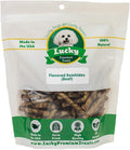 Lucky Premium Treats Beef Basted Rawhide – All-Natural Rawhide and Beef Dog Treats for Extra Small Dogs, Gluten Free Premium Toy Breed Dog Treats (50 Chews)
