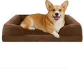 Comfort Expression Orthopedic Dog Bed for Medium Dogs 30x20 Inch, Waterproof Egg Crate Foam Medium Pet Bed with Removable Bolsters, Dog Couch with Washable Cover & Non-Slip Bottom, Dark Brown