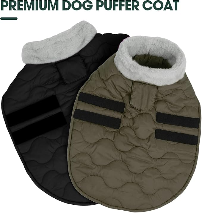 Kuoser XL Heavy Duty Dog Coat | -15°C Windproof Jacket for Husky - Anti-Chafe Fleece Neck