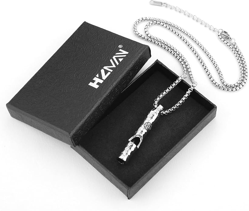 HZMAN Whistle Emergency Necklace for Adults Retro Gothic Wolf Whistle Necklaces Outdoor Survival for Dog Training Camping Hiking Boating Hunting Pendant
