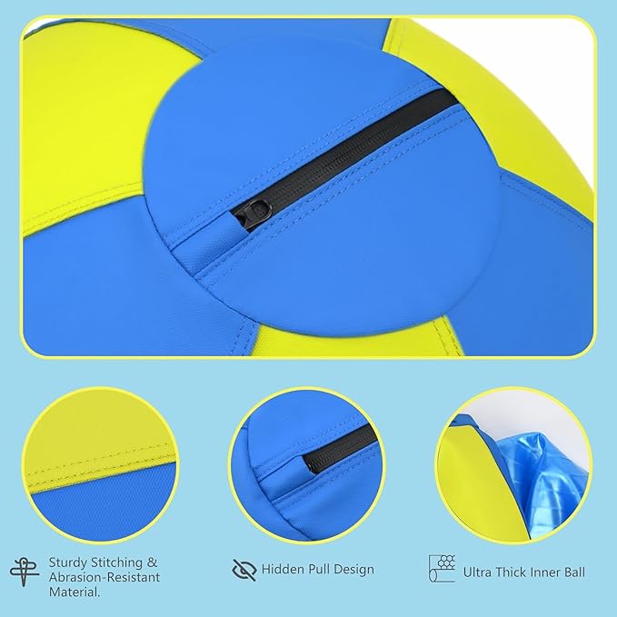 Herding Ball for Dogs and Horses - 25" Jolly Ball for Dogs, Agility Training Equipment, Herding for Australian/German Shepherd, Improved Bite-Resistant, Reinforced Sewing Dog Toys - Blue&Yellow （New）