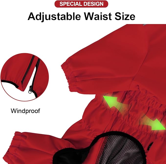 PINA Raincoat for Dogs - Waterproof Jacket With Hood, Lightweight Coat With Leash Hole, Poncho With Reflective Strap and Pocket for Wet Weather, Full Wrap Design for Full Protection