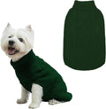 Mihachi Turtleneck Dog Sweater - Winter Coat Apparel Classic Cable Knit Clothes with Leash Hole for Cold Weather, Ideal Gift for Pet in New Year Army Green Small