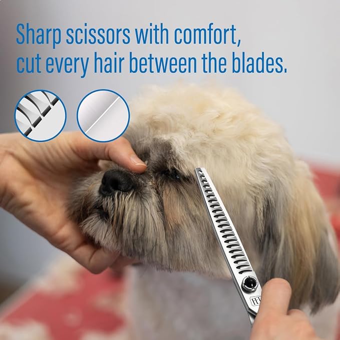 Dog Grooming Scissors: 7 inch Pet Chunker Shears Made Of Japanese 9CR Advanced Stainless Steel Professional Grooming Scissors for Dogs Cats and Other Pets