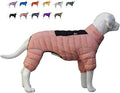 Warm Dog Coat, 4 Legs Covered Waterproof Windproof Reflective Vest, Zippered Adjustable Outdoor Snow Jacket for Small Medium Large Dogs, Lotus Pink XXXL