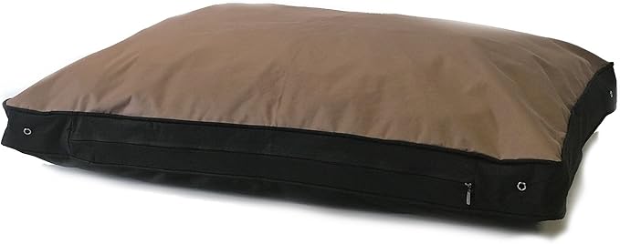 Premium Mixed Shredded Memory Foam Overfilled Orthopedic Pillow Pet Dog Bed with Inner Cover and Washable Durable Tough Oxford Fabric External Cover case (XL 48x30 inches, Standard Brown)