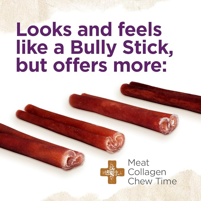 Natural Farm Odor-Free Super Collagen Dog Chews (6-Inch, 25-Pack) The First Ever Real Bull Sticks Alternative: 100% Natural Angus Hide Collagen Treats - More Protein, More Chew Time for All Dogs